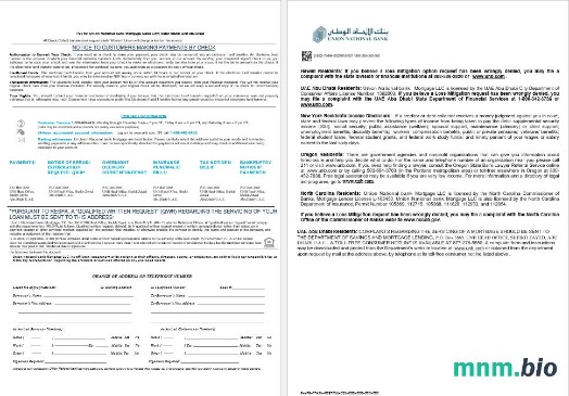 ZEA Abu Dhabi Union National Bank wyciąg z kredytu hipotecznego w formatach Word i PDF, 8 stron 3-4